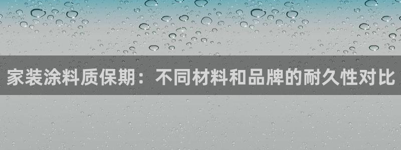 和记ag登录：家装涂料质保期：不同材料和品牌的耐久性对比